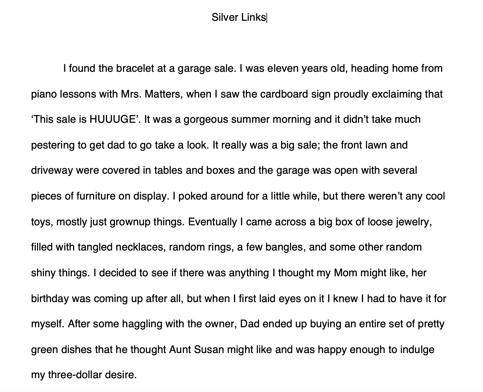 A short preview for the short story 'Silver Links'.